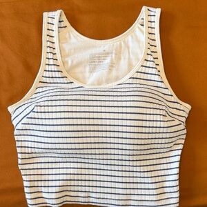 Striped White and Blue MUJI Tank Top